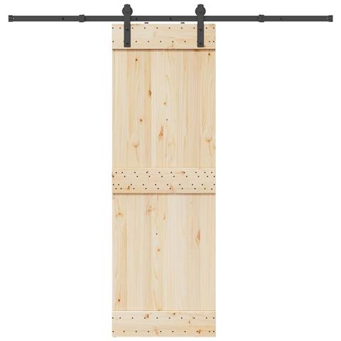 Kit Di Binari Per Porte Scorrevoli 213,5 Cm Acciaio Nero - Foto 1