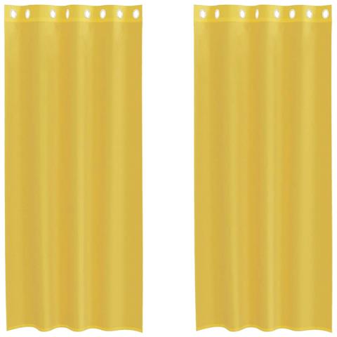 Tende In Voile Con Occhielli 2 Pz Giallo - Foto 2