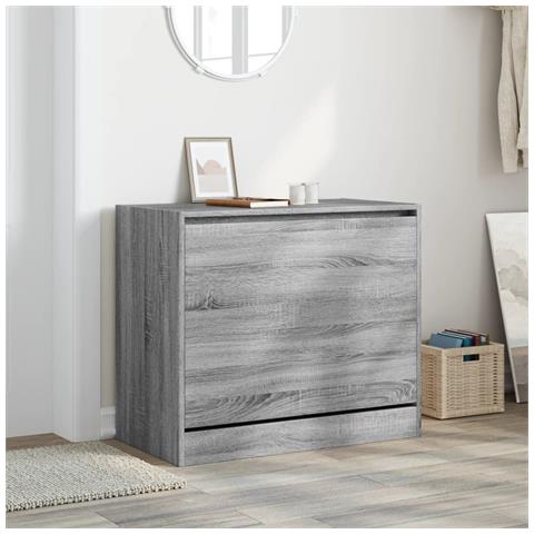 Lusso Casadino -  Scarpiera Grigio Sonoma 80x42x69 Cm In Legno Multistrato - Foto 2