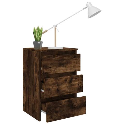 Lusso Casadino -  Comodini Rovere Fumo 2 Pz 40x35x62,5 Cm In Legno Multistrato - Foto 2