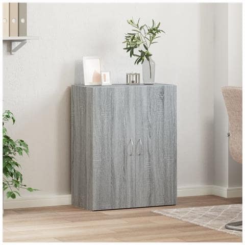 Lusso Casadino -  Schedario Grigio Sonoma 60x32x77,5 Cm In Legno Multistrato - Foto 2