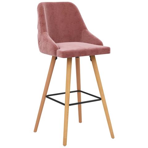 Lusso Casadino - Sgabelli Da Bar 2 Pz Rosa In Velluto - Foto 1