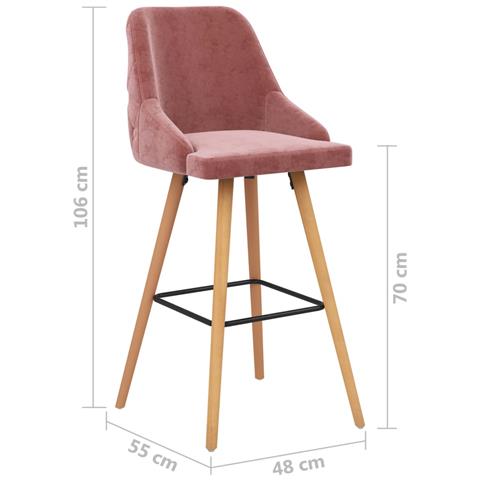 Lusso Casadino - Sgabelli Da Bar 2 Pz Rosa In Velluto - Foto 7