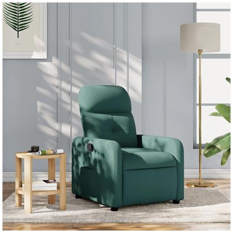 Poltrona Reclinabile in Tessuto Verde Scuro - Foto 2