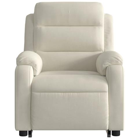 Poltrona Alzapersona Massaggiante Reclinabile Crema in Velluto - Foto 9