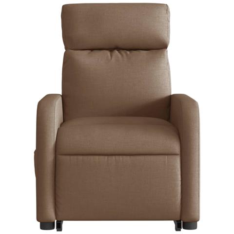 Poltrona Alzapersona Massaggiante Reclinabile Marrone Tessuto - Foto 9