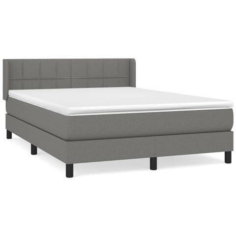 Giroletto a Molle con Materasso Grigio Scuro 140x200cm Tessuto - Foto 1
