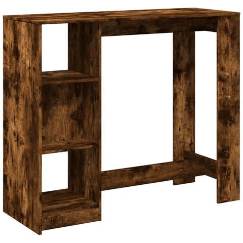Tavolo Bar con Ripiano Rovere Fumo 124x46x103,5 cm Multistrato - Foto 1