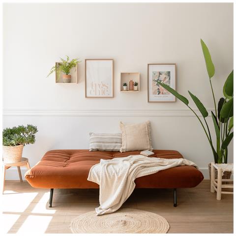 Anatole Divano Letto A 3 Posti In Velluto Terracotta - Foto 8