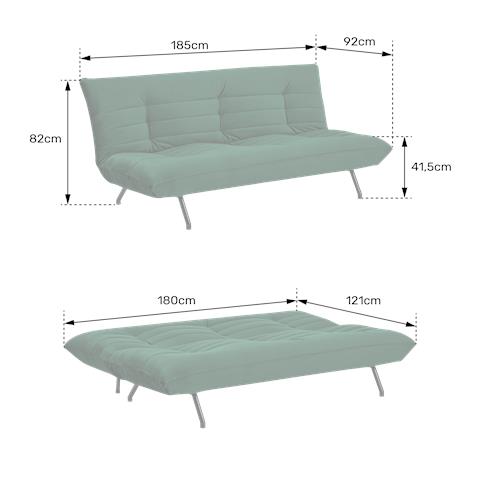 Anatole Divano Letto A 3 Posti In Velluto Terracotta - Foto 2