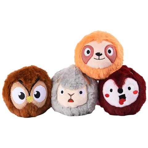 Palla Giocattolo Per Cani Di Peluche Con Squittio Per Riporto Interattiva 4 Pezzi - Foto 1
