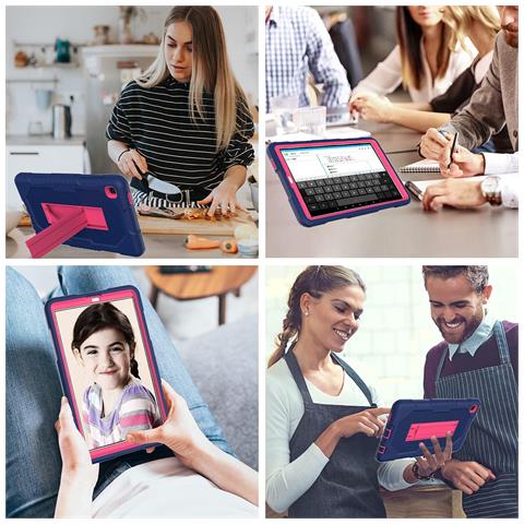 Custodia Per Samsung Galaxy Tab A7 Lite 8.7"" Armored Con Supporto Blu Navy - Foto 4