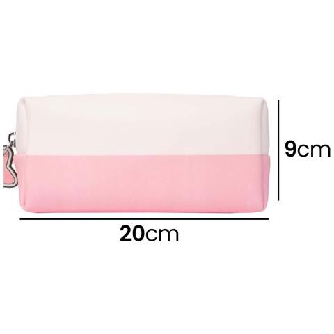 Trousse Per Il Trucco In Silicone Morbido E Resistente, Bianco / Rosa - Foto 2