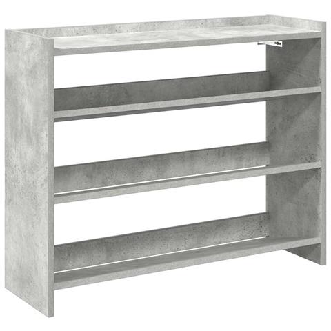 Scarpiera Grigio Cemento 80x25x62 cm in Legno Multistrato - Foto 1