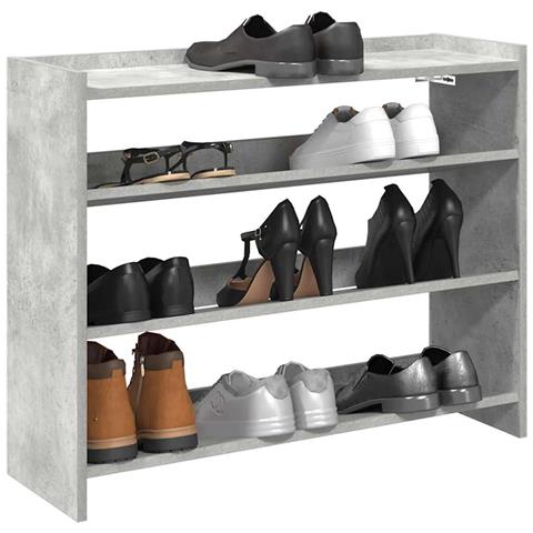 Scarpiera Grigio Cemento 80x25x62 cm in Legno Multistrato - Foto 2