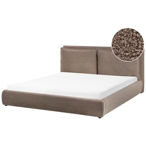Letto Ad Acqua Bouclé Bajonna 180 X 200 Cm Marrone - Foto 2