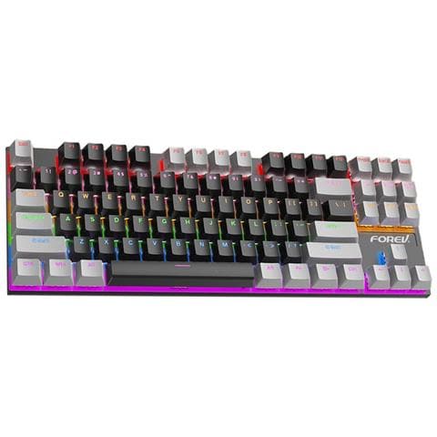 Tastiera Meccanica Cablata A 87 Tasti - Tastiera Da Gioco Rgb Hot-swappable Con Interruttore Blu Black+grey - Foto 1