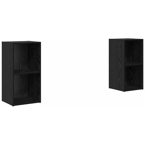 Set mobile TV 2 pcs Rovere nero 72 x 35 x 36.5 cm - Foto 1