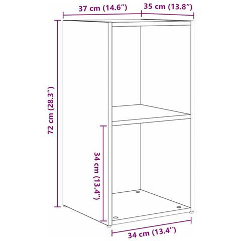Set mobile TV 2 pcs Rovere nero 72 x 35 x 36.5 cm - Foto 9