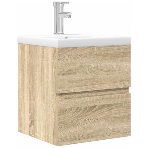 Set Mobili da Bagno 2 pz Rovere Sonoma in Legno Multistrato - Foto 1