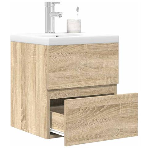 Set Mobili da Bagno 2 pz Rovere Sonoma in Legno Multistrato - Foto 2
