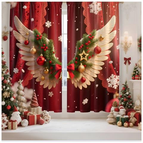 Tende Decorative Natalizie In Stile Europeo E Americano (set Da 2) L - Foto 4