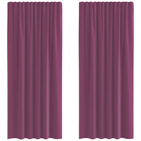 Tende in Voile con Tasche per Aste 2 pz Viola - Foto 1