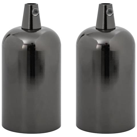 Portalampade 2 pz Nero Lucido E27 - Foto 1