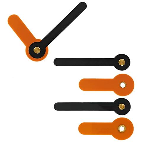 Meccanismo Silenzioso Per Orologio Con Lancette Arancioni In Acrilico - Ricambi Per Riparazione Orologi Fai Da Te 22 Mm - Foto 1