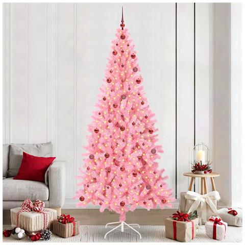 Albero di Natale con 300 LED con supporto Rosa 240 cm PVC - Foto 2