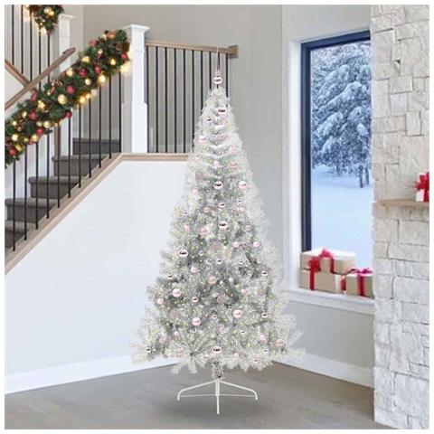 Albero di Natale artificiale con luci integrate Argento 240 cm - Foto 2