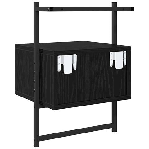 Armadio da Notte con cassetto 2 pcs Rovere Nero 35 x 30 x 51 cm - Foto 9