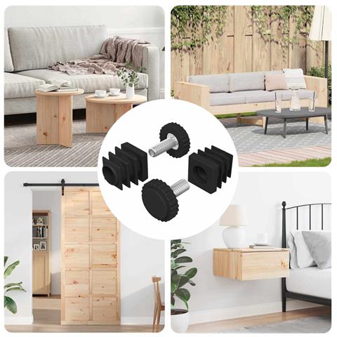 Livellatori per Mobili Regolabile 2 pcs Nero M6 PP - Foto 2