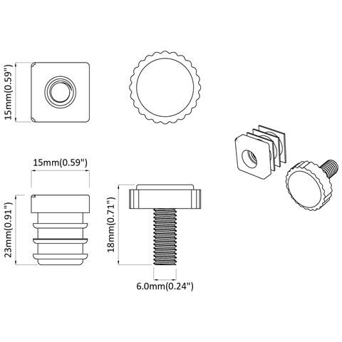 Livellatori per Mobili Regolabile 2 pcs Nero M6 PP - Foto 6