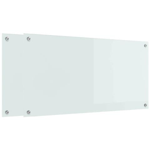 Rivestimento da Cucina 2 pcs Bianco 100 x 50 cm vetro temperato - Foto 1