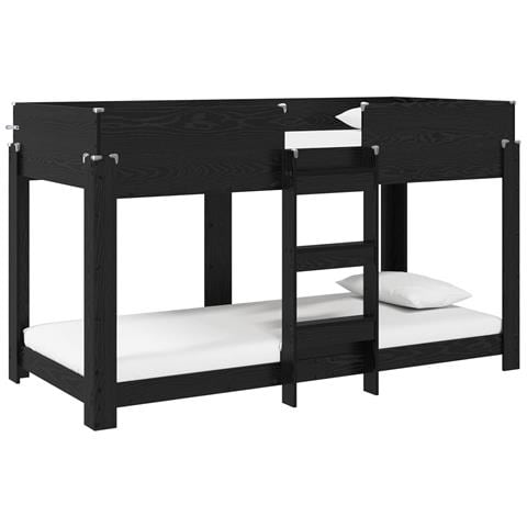 Letto a Castello per Bambini Rovere Nero 100 x 200 cm - Foto 1