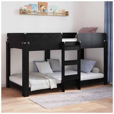 Letto a Castello per Bambini Rovere Nero 100 x 200 cm - Foto 2