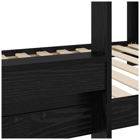 Letto a Castello per Bambini Rovere Nero 100 x 200 cm - Foto 9