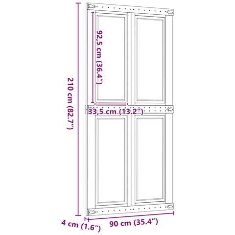 Porta del fienile Corona Marrone Miele 90 x 210 cm - Foto 7