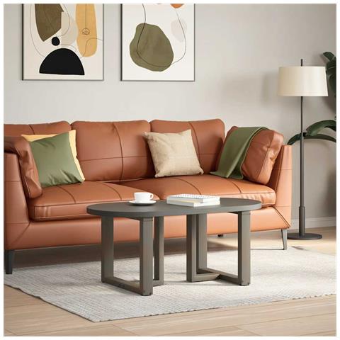 Gambe per Tavolino da Caffè a Forma di T 2 pz Nere 50x25x (42-43) cm Acciaio - Foto 2