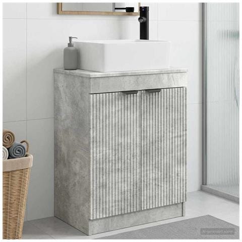 Mobile da bagno con lavabo Grigio Cemento 54 x 35 x 83 cm - Foto 2