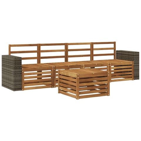 Set di divani da esterno 5 pcs Naturale - Foto 1