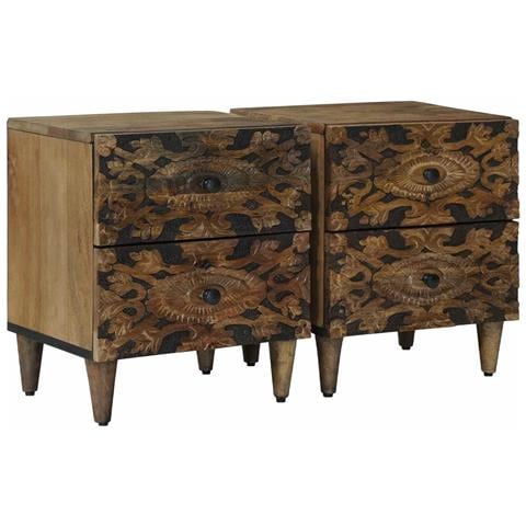 Armadio da Notte con cassetto 2 pcs Marrone 40 x 33,5 x 46 cm - Foto 1