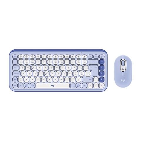 920-013277 tastiera Mouse incluso Universale Bluetooth QWERTZ Svizzere Lillà, Bianco - Foto 1