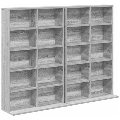 Mobile per CD 2 pz Sonoma grigio 65 x 23,5 x 97,5 cm - Foto 1