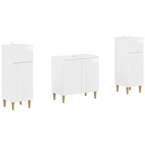 Set di Armadi da Bagno da 2 Pezzi ARNHEM Bianco Lucido - Foto 1