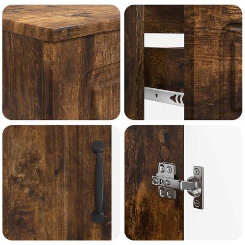 Set di armadietti da bagno in 3 pezzi UTRECHT Rovere Fumo - Foto 10