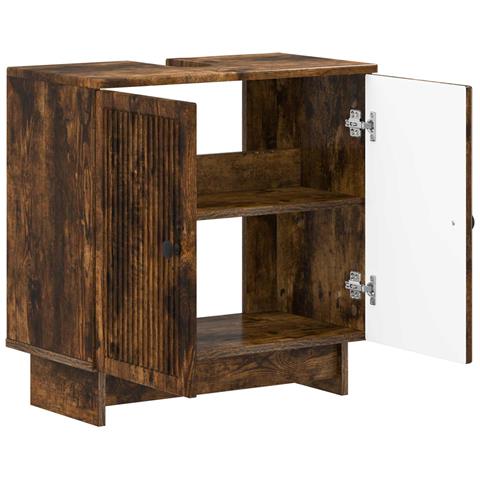 Armadio per Lavabo da Bagno EDE Rovere Fumo 59,5 x 31,5 x 59 cm - Foto 2