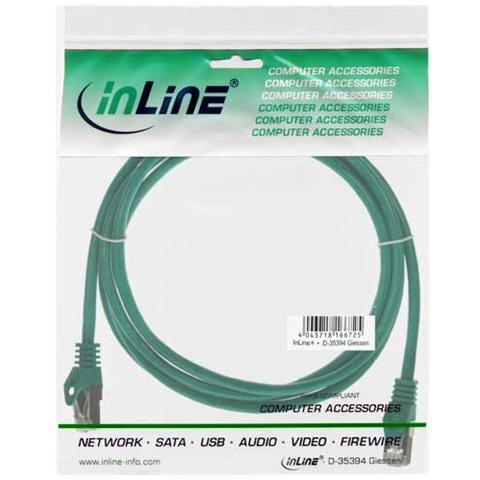 cavo patch per rete dati lan cat. 5e, 2x rj45, schermatura futp, colore verde, 0,3m - Foto 2