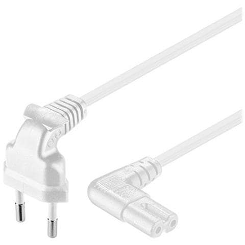 ICOC 02-NC-ANG20W - Cavo Alimentazione C7 a Italiana Angolati 2 m Bianco - Foto 2